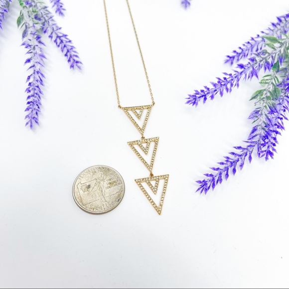 Stella & Dot Pave Crystal Spear Rose Gold Pendant Necklace - Picture 7 of 7